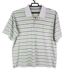 Mens Tommy Armour Striped Polo Shirt Dri-Logic Short Sleeve Size XXL
